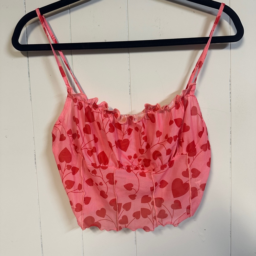 Heart Print Pink Camisole